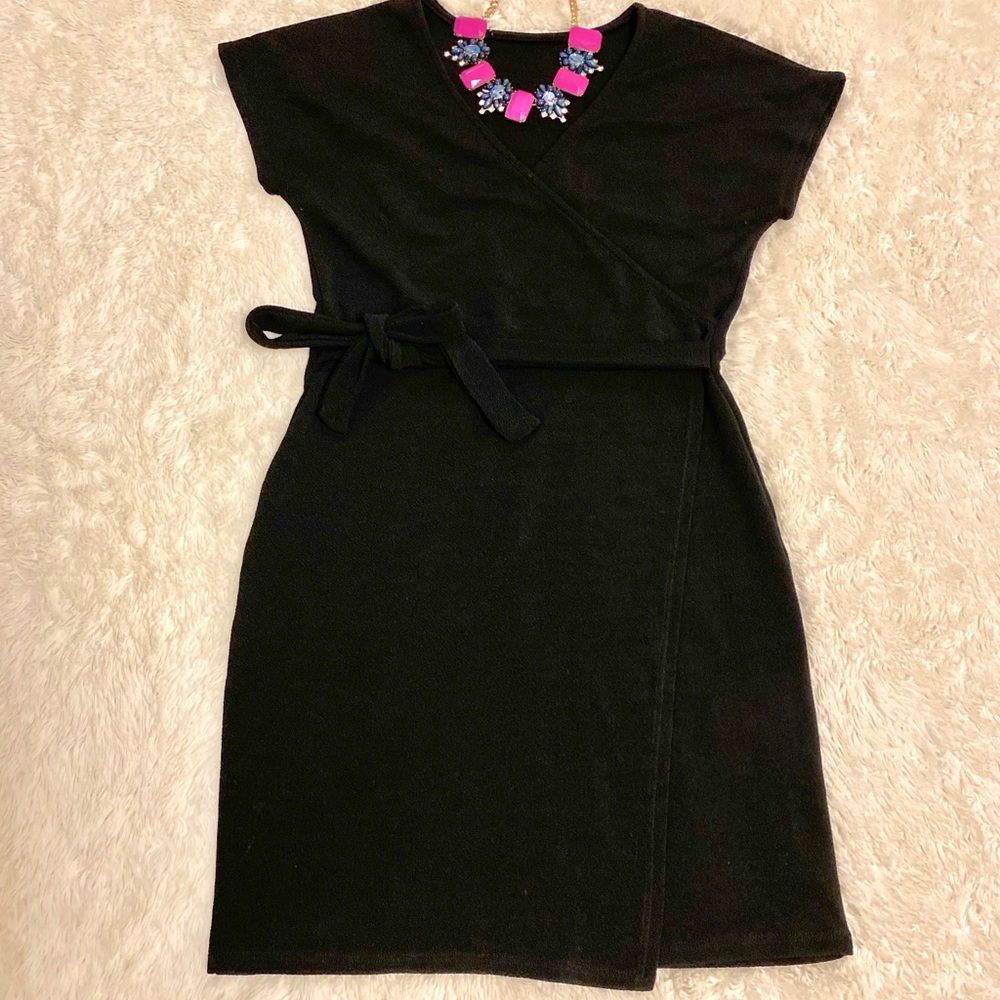 Black wrap dress (S)